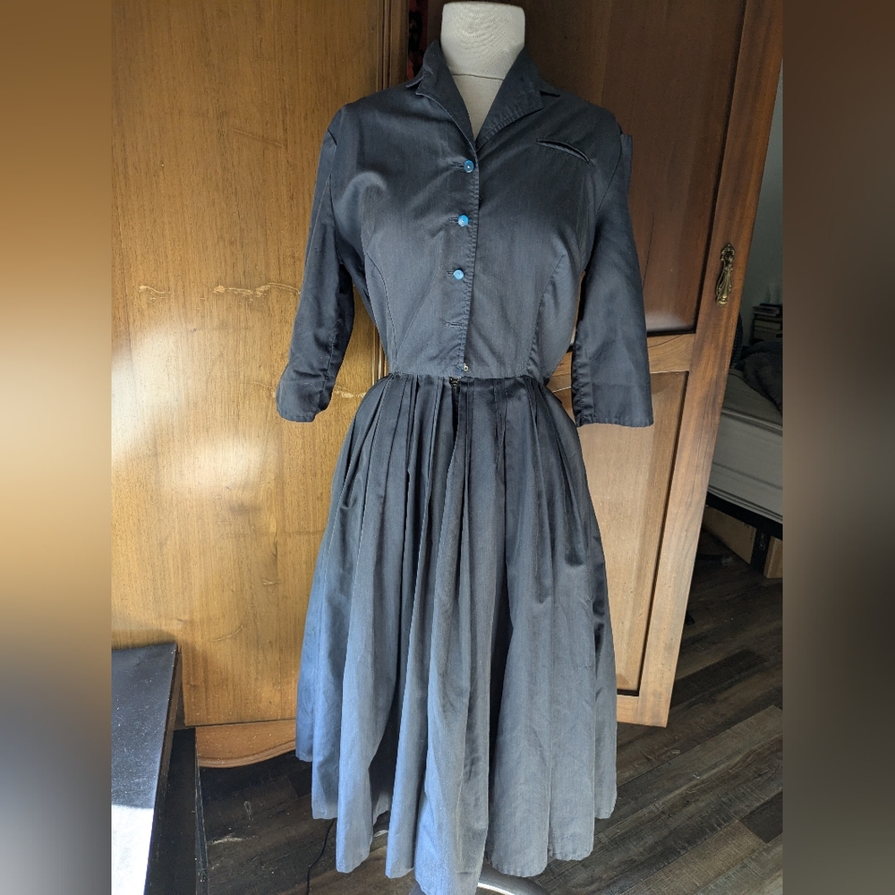True Vintage Gray Shirtwaist Dress